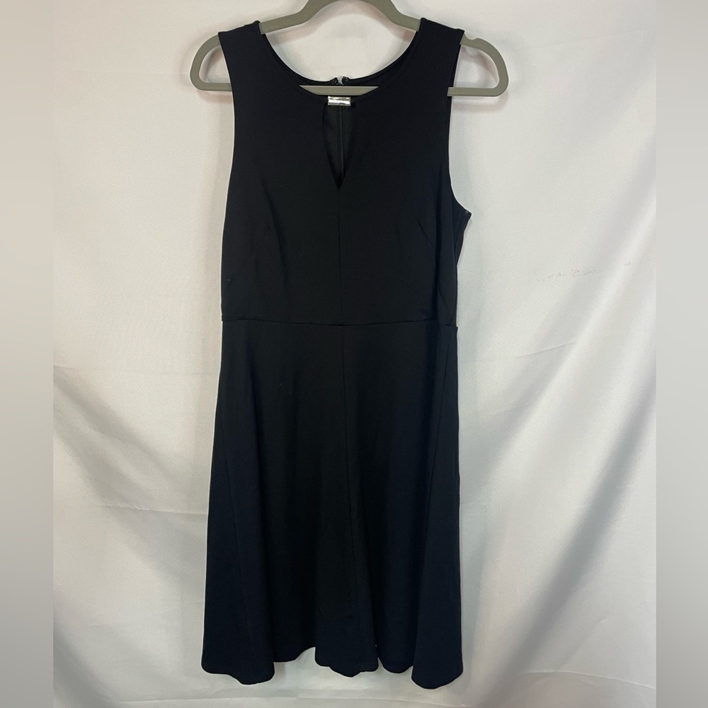 Ann Taylor little black dress up it’s an A line skirt and keyhole front detail.